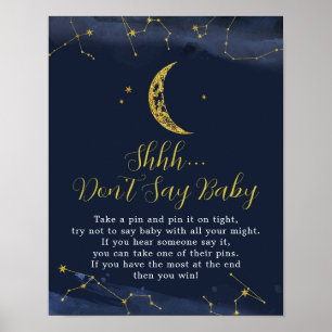 Affiche Le ciel nocturne sur le Baby shower de la Lune Ne