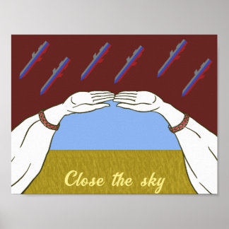 Affiche Le ciel pacifique "jaune et bleu" de l'Ukraine