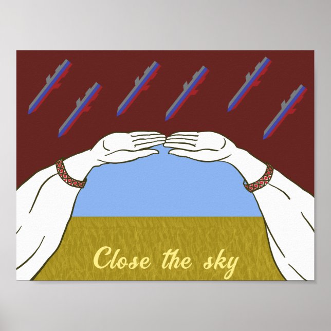Affiche Le ciel pacifique "jaune et bleu" de l'Ukraine (Devant)