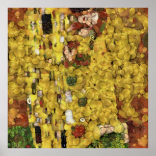 Affiche Le Citron Baiser Légumes Découpage Spoof Art