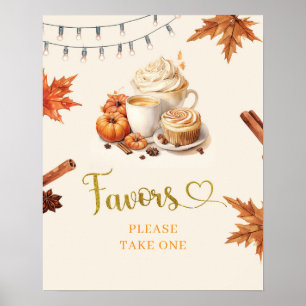 Affiche Le Citrouille d'automne brasse Café Feuilles Baby 