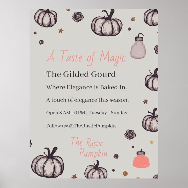 Affiche Le Citrouille rustique (Devant)