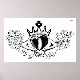 Affiche Le Claddagh (noir)