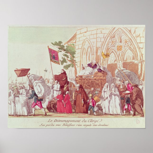 Affiche Le clergé quitte l'église après la vente (Devant)