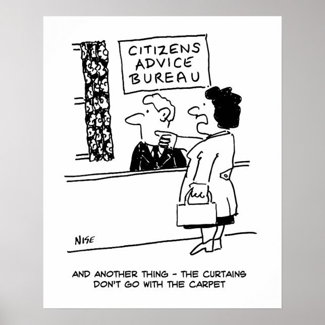 Affiche Le client du Citizens Advice Bureau donne des cons (Devant)