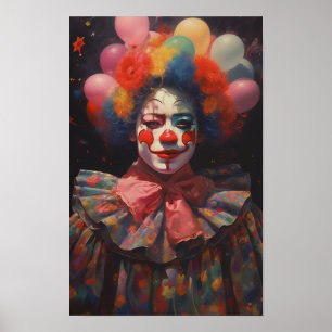 Affiche Le Clown coloré et heureux