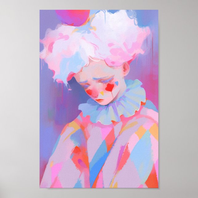 Affiche Le clown rose solitaire (Devant)