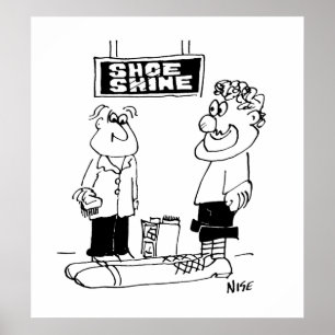 Affiche Le clown va briller une chaussure