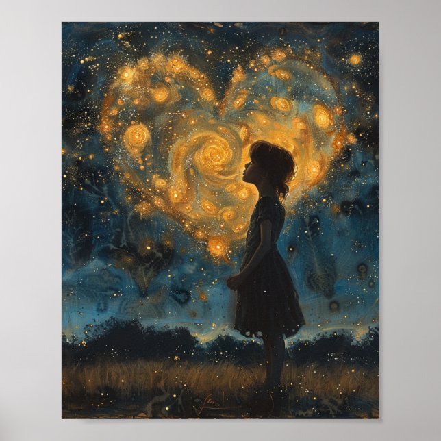 Affiche Le coeur dans les étoiles fille (Devant)