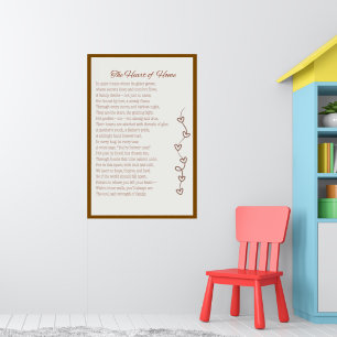 Affiche Le Coeur de la maison - Poème d'amour familial imp