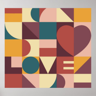 Affiche Le coeur de Valentine, arrière - plan abstrait.