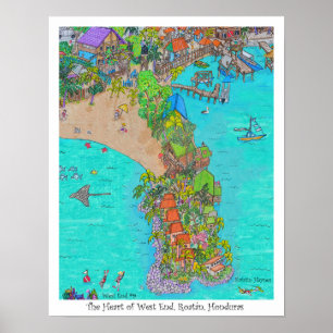 Affiche Le coeur du West End #9, Roatan, Honduras
