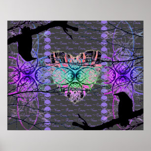 Affiche Le coeur néon du corbeau noir