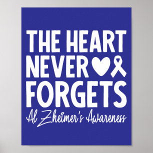 Affiche Le coeur n'oublie jamais la conscience d'Alzheimer