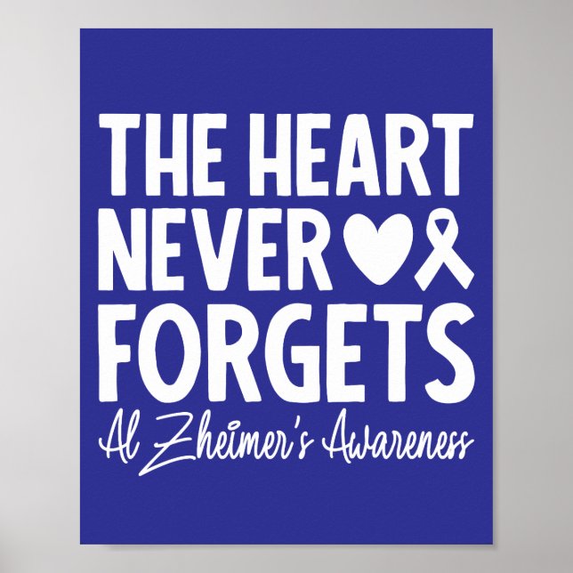 Affiche Le coeur n'oublie jamais la conscience d'Alzheimer (Devant)