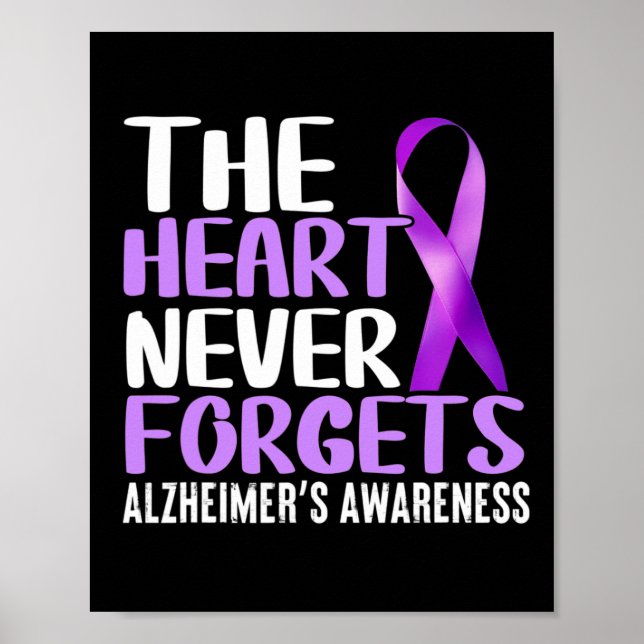 Affiche Le coeur n'oublie jamais la conscience d'Alzheimer (Devant)