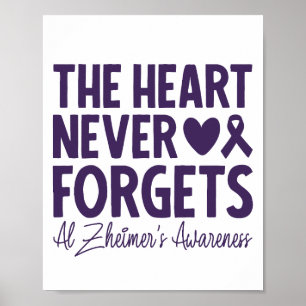 Affiche Le coeur n'oublie jamais la conscience d'Alzheimer