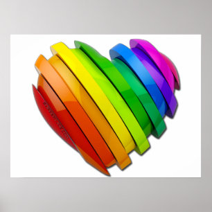 Affiche Le cœur sculptural tridimensionnel de SlipperyJoe 