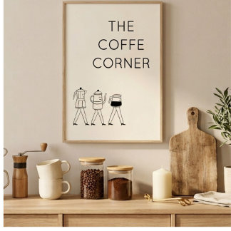 Affiche Le Coin Café | Mur de Café Minimaliste