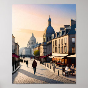 Affiche Le coin des artistes de Montmartre