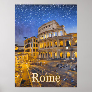 Affiche Le Colisée à Rome la nuit
