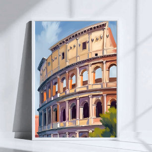 Affiche Le Colosseum Rome Aquarelle Voyage 