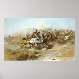 Affiche Le combat de Custer par Charles Marion Russell