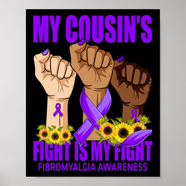 Affiche Le combat de My Cousin est mon combat Fibromyalgie (Devant)