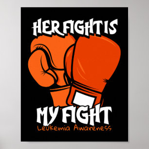 Affiche Le Combat Est Mon Boxe. Prix de la leucémie orange