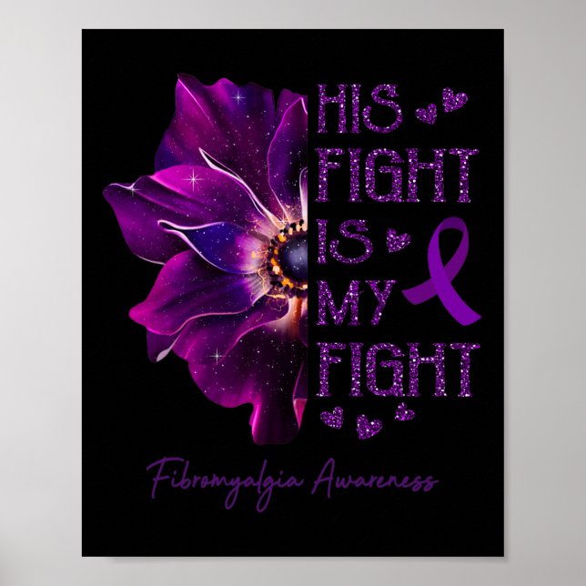 Affiche Le combat est mon combat Anémone Fleur Fibromyalgi (Devant)