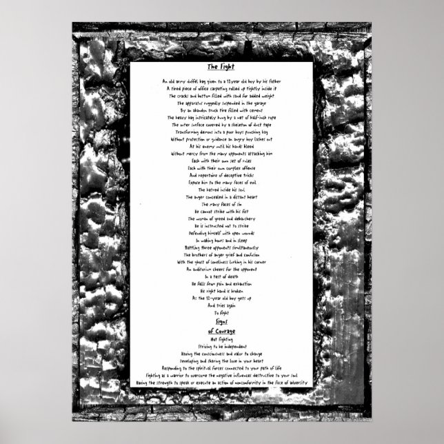 Affiche Le combat et les signes du courage (Devant)