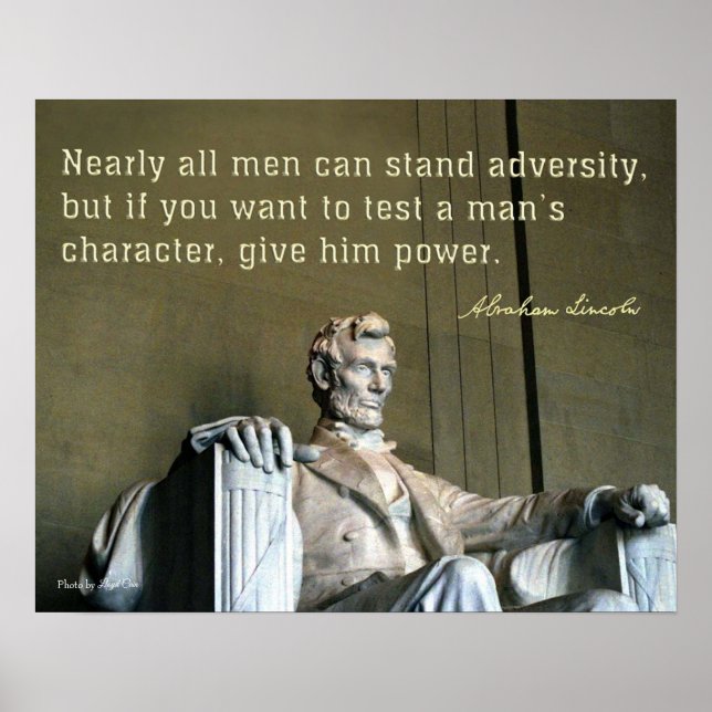 Affiche le commentaire d'Abraham Lincoln sur le caractère  (Devant)