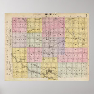 Affiche Le comté de Rice, le Kansas