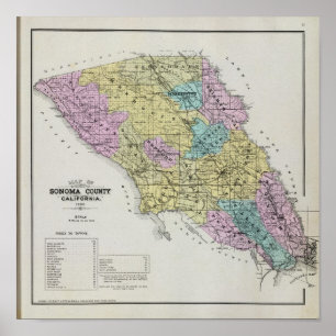 Affiche Le comté de Sonoma, la Californie 19