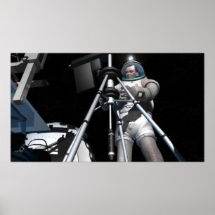 Affiche Le concept de l'artiste de la future exploration