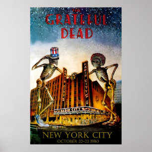 Affiche Le concert de Grateful Dead 1980 à Radio City NY