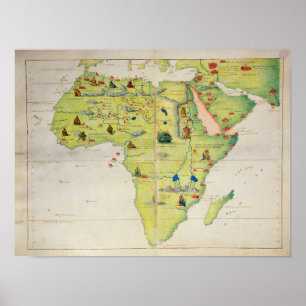 Affiche Le continent de l'Afrique