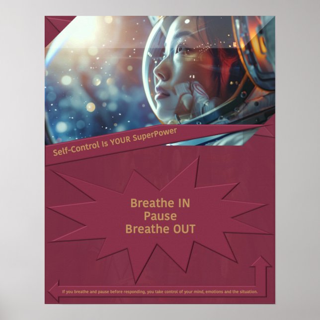 Affiche Le contrôle de soi est votre superpuissance (Devant)