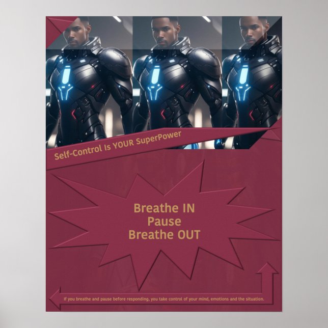 Affiche Le contrôle de soi est votre superpuissance (Devant)