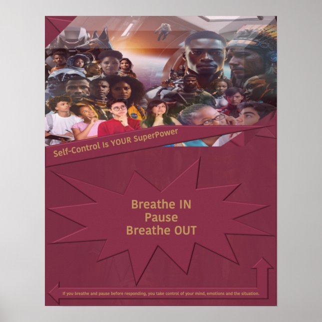 Affiche Le contrôle de soi est votre superpuissance (Devant)