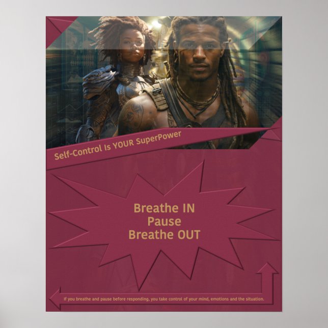 Affiche Le contrôle de soi est votre superpuissance (Devant)