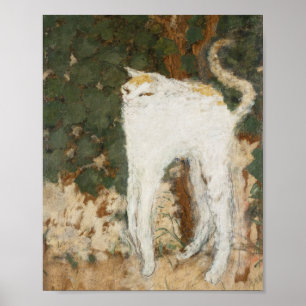 Affiche Le Conversation Blanc Vintage Peinture Chat Mur Im