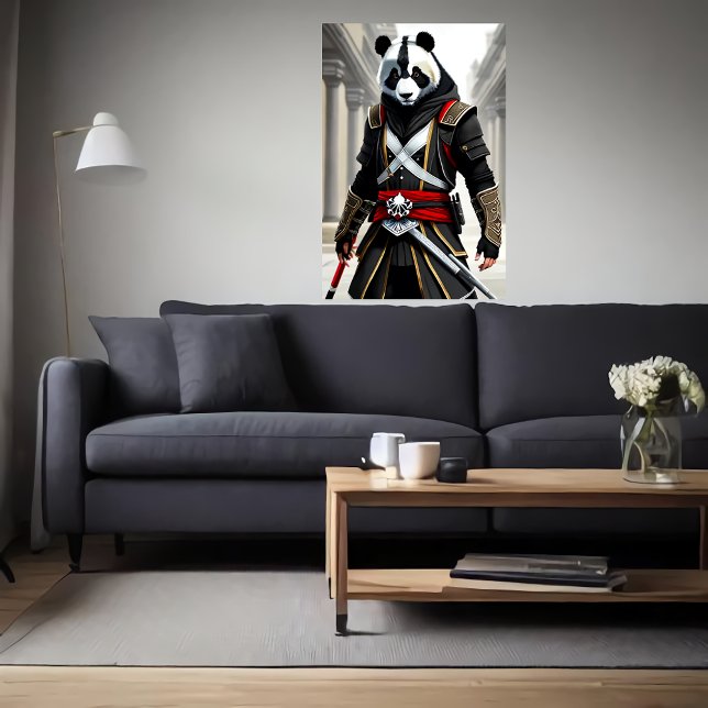Affiche Le cool anthropomorphique Panda Assassin | Art AI (Créateur téléchargé)