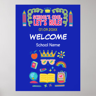 Affiche "Le cool de l’école, règle" citations de motivatio