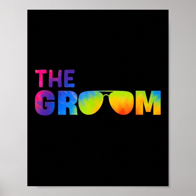 Affiche Le Cool Groom Tie Dye Shades Funny Bachelor Party (Devant)
