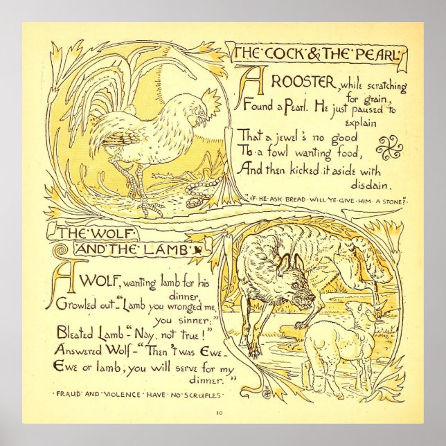 Affiche Le coq et la perle - Le loup et l'agneau (Devant)