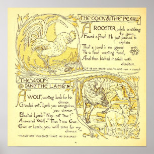 Affiche Le coq et la perle - Le loup et l'agneau