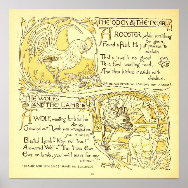 Affiche Le coq et la perle - Le loup et l'agneau (Devant)