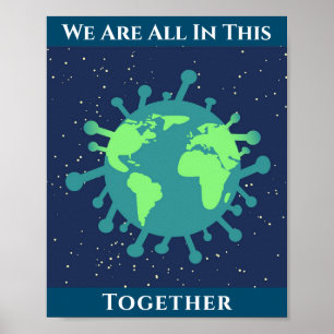 Affiche Le Coronavirus Covid 19 Tous Ensemble