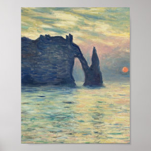 Affiche Le coucher de soleil de Cliff Etretat by Claude Mo